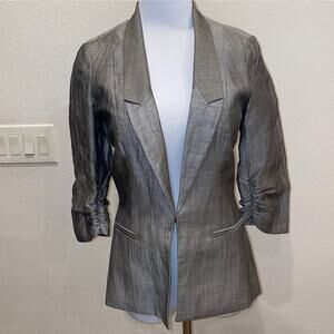 Richard Chai Love Blazer Stripe  Ruched 3/4 Sleeves Size  4